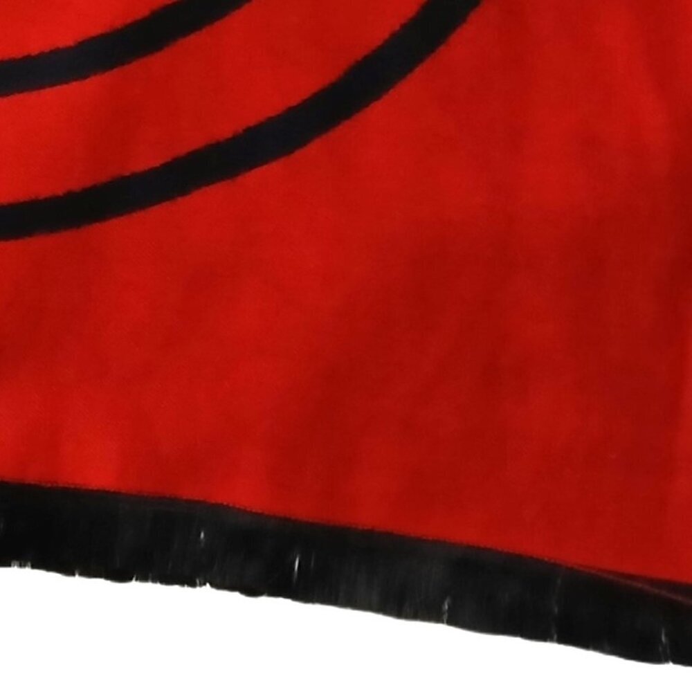 CHANEL Vintage Black & Red Reversible Color Block Wrap Shawl Scarf w/ CC Logo - Picture 11 of 11